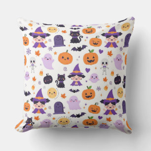 Fröhliches Halloween Hexen Geister Katzen Fledermä Kissen