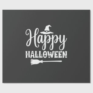 Fröhliches Halloween Hexenhut Besen Design Geschenkpapier