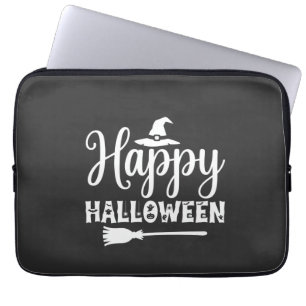 Fröhliches Halloween Hexenhut Besen Design Laptopschutzhülle