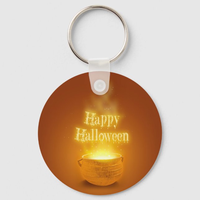 Fröhliches Halloween-Hexenkalender Schlüsselanhänger (Vorderseite)
