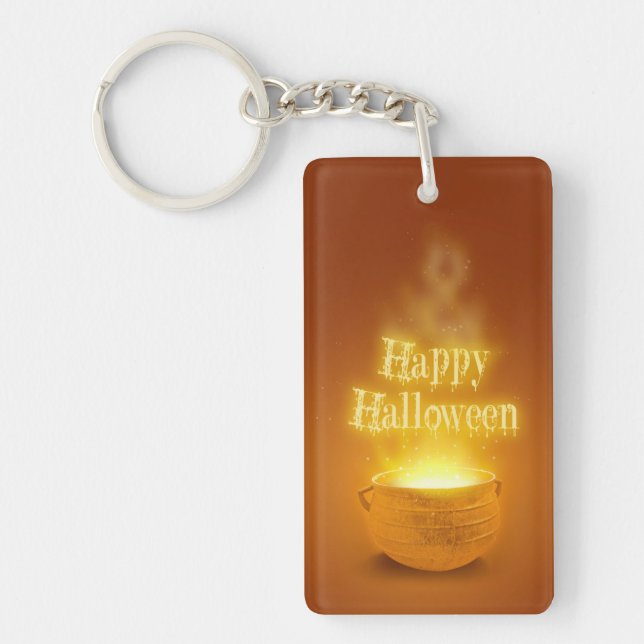 Fröhliches Halloween-Hexenkalender Schlüsselanhänger (Vorderseite)