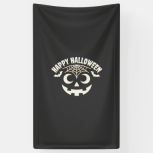Fröhliches Halloween Jack-O-Lantern-Gesicht Design Banner