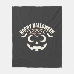 Fröhliches Halloween Jack-O-Lantern-Gesicht Design Fleecedecke