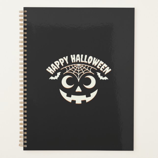Fröhliches Halloween Jack-O-Lantern-Gesicht Design Planer (Vorderseite)