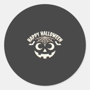 Fröhliches Halloween Jack-O-Lantern-Gesicht Design Runder Aufkleber