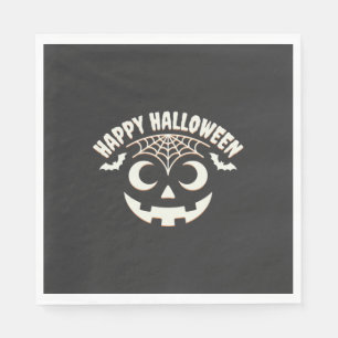 Fröhliches Halloween Jack-O-Lantern-Gesicht Design Serviette