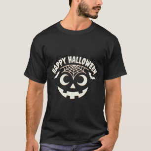 Fröhliches Halloween Jack-O-Lantern-Gesicht Design T-Shirt