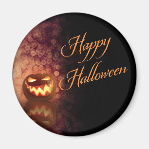 Fröhliches Halloween Jack O'Lantern Orange Bokeh Magnet