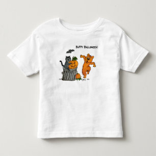 Fröhliches Halloween! Katze Fledermaus Hund und Sp Kleinkind T-shirt