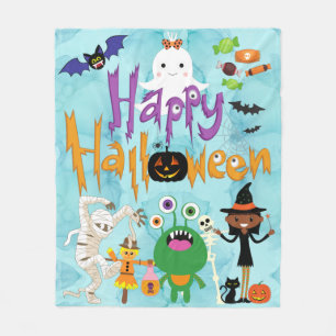 Fröhliches Halloween Kinder Süße und Gruselige Was Fleecedecke