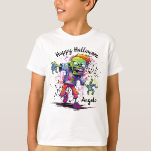 Fröhliches Halloween Kinder Zombie Bunt T-Shirt
