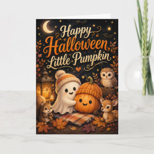Fröhliches Halloween Kleiner Kürbis Karte