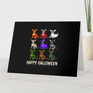 Fröhliches Halloween-Kostüm Chihuahua-Hundefreunde Karte