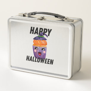 Fröhliches Halloween-Kostüm Halloween-Cupcake Metall Brotdose