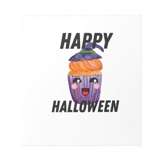 Fröhliches Halloween-Kostüm Halloween-Cupcake Notizblock (Vorderseite)