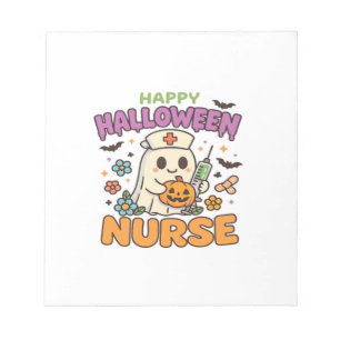 Fröhliches Halloween-Krankenschwester-Shirt Cute Notizblock