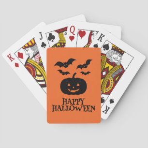 Fröhliches Halloween Kürbis Fledermaus Minimal Spielkarten