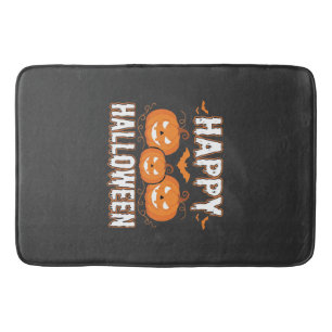 Fröhliches Halloween-Kürbis-Fledermaus-Vektor Badematte