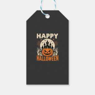 Fröhliches Halloween Kürbis Geisterschloss Geschenkanhänger