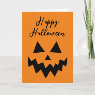 Fröhliches Halloween Kürbis Gesicht Orange Karte