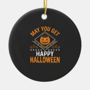 Fröhliches Halloween-Kürbis-Leckereien Vektor-Desi Keramik Ornament