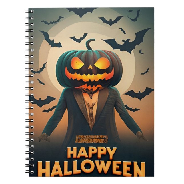 Fröhliches Halloween-Kürbis-Notebook Notizblock (Vorderseite)