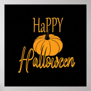 Fröhliches Halloween Kürbis Poster