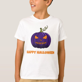 Fröhliches Halloween Lila Kürbis Jungen T-Shirt
