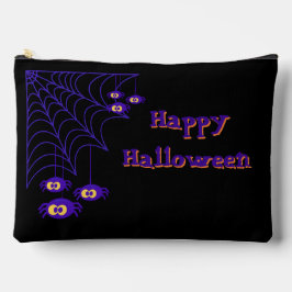 Fröhliches Halloween Lila & Schwarzes Spinnen-Desi Zubehörtasche