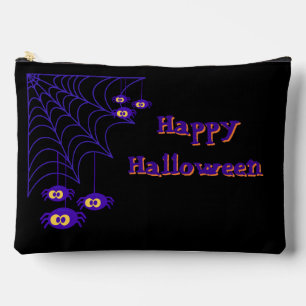 Fröhliches Halloween Lila & Schwarzes Spinnen-Desi Zubehörtasche