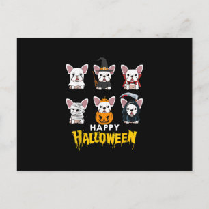Fröhliches Halloween Lustige Hunde Kostüm Süße Bul Feiertagspostkarte