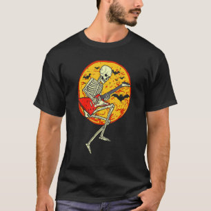Fröhliches Halloween Lustiges Skelett spielt Gitar T-Shirt