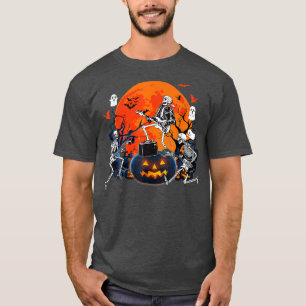Fröhliches Halloween Lustiges Skelett spielt Gitar T-Shirt