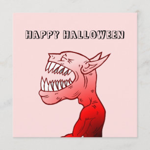 Fröhliches Halloween mit dem lachenden Dämon Karte