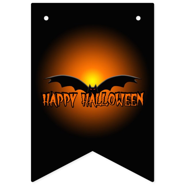 Fröhliches Halloween-Orange Black Bat Banner (Erste Fahne)