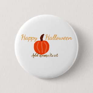 Fröhliches Halloween orange Kürbis Herbst orange b Button