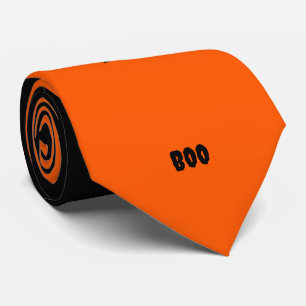 Fröhliches Halloween Orange Schwarzes Personalisie Krawatte