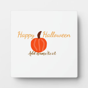 Fröhliches Halloween orangefarbener Kürbis Herbst Fotoplatte