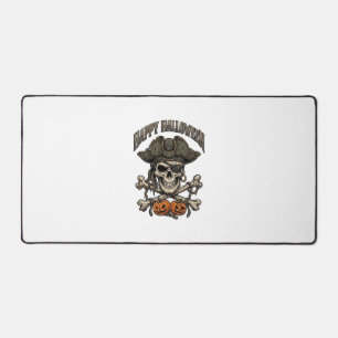 Fröhliches Halloween Piratenschädel-Kreuzknochen-K Schreibtischunterlage