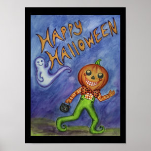 Fröhliches Halloween-Plakat Kunst Poster