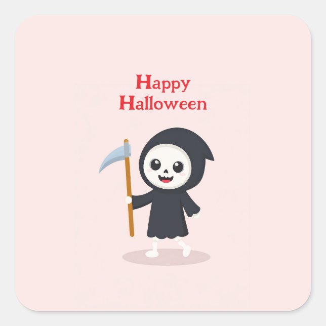 Fröhliches Halloween Quadratischer Aufkleber (Vorderseite)