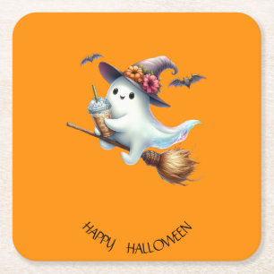 Fröhliches Halloween Rechteckiger Pappuntersetzer