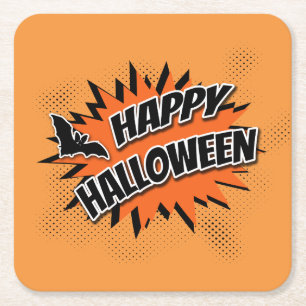 Fröhliches Halloween Rechteckiger Pappuntersetzer
