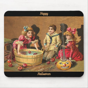 Fröhliches Halloween Retro Plakat Mousepad