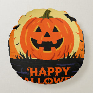Fröhliches Halloween Rundes Kissen