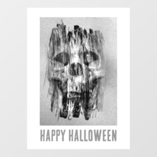 Fröhliches Halloween. Schädel in Not Fensteraufkleber
