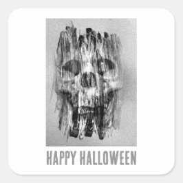 Fröhliches Halloween. Schädel in Not Quadratischer Aufkleber