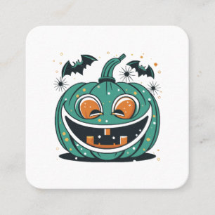 Fröhliches Halloween! Schnitze einen Kürbis! Quadratische Visitenkarte
