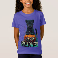 Fröhliches Halloween Schwarz Panther Kätzchen
