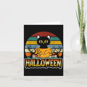 Fröhliches Halloween schwarze Katze gruseliger lus Karte